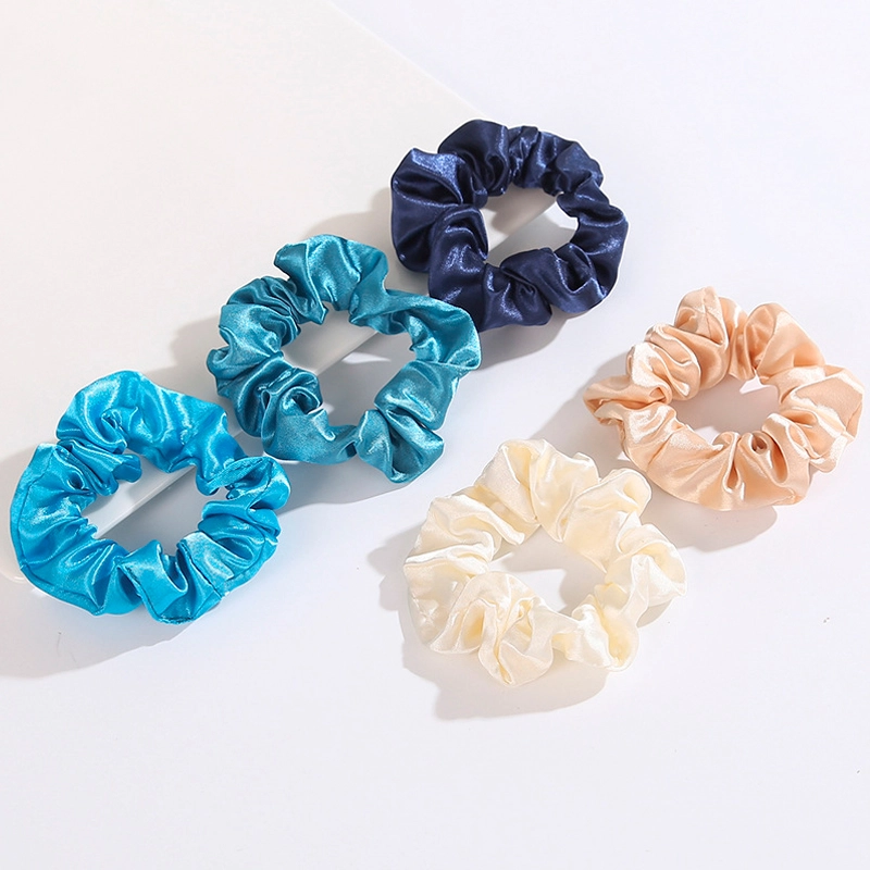 blue tone silk touch scrunchies