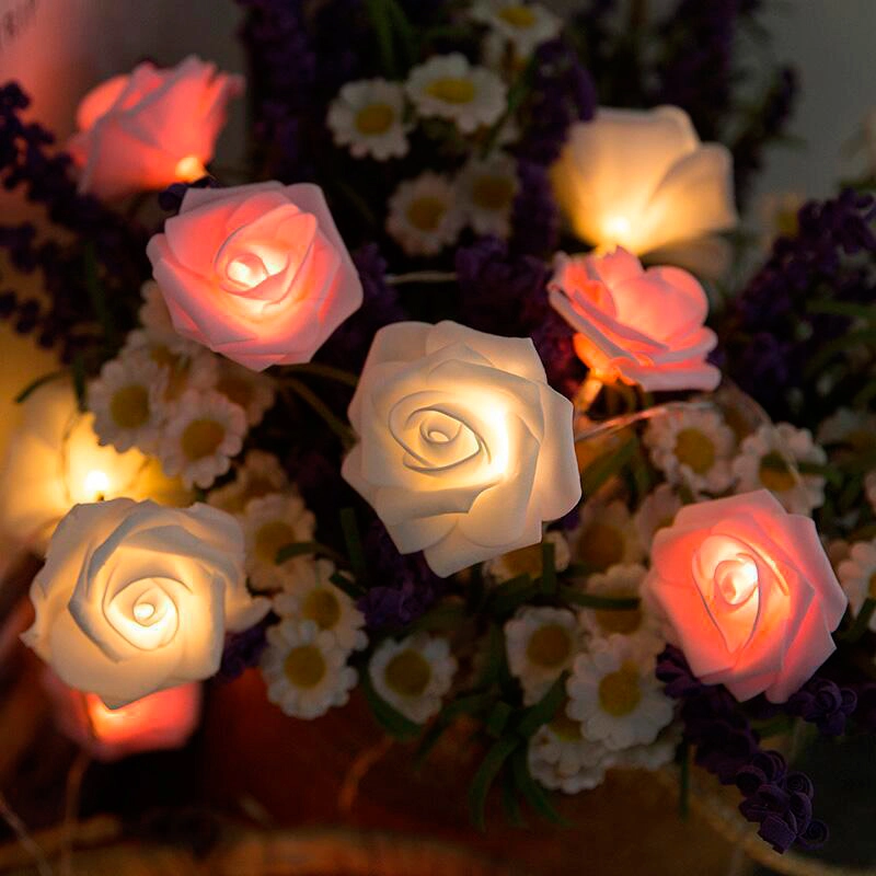 led two tone rose string light