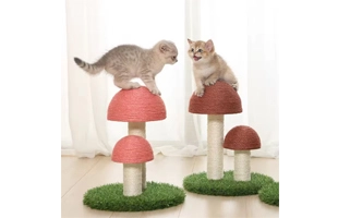 Cat Scratcher صغيرة على شكل فطر السيزال مع حصيرة العشب بسعر رخيص مورد بالجملة