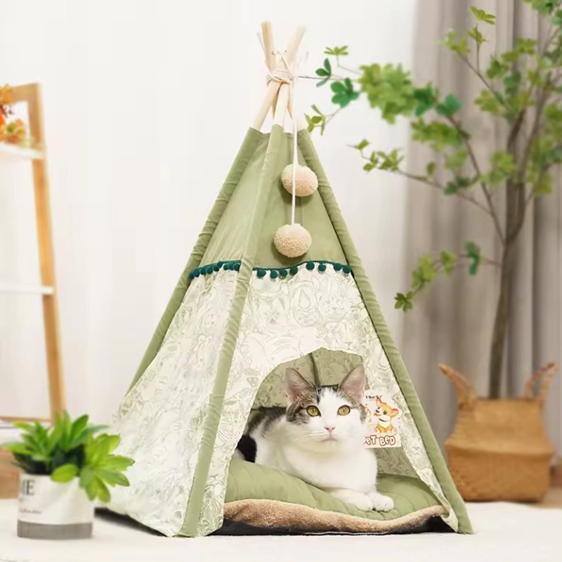 4305280 detachable green cat tent house cheap price wholesale supplier